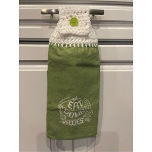 Crochet Top Kitchen Towel- Eat Your Veggies